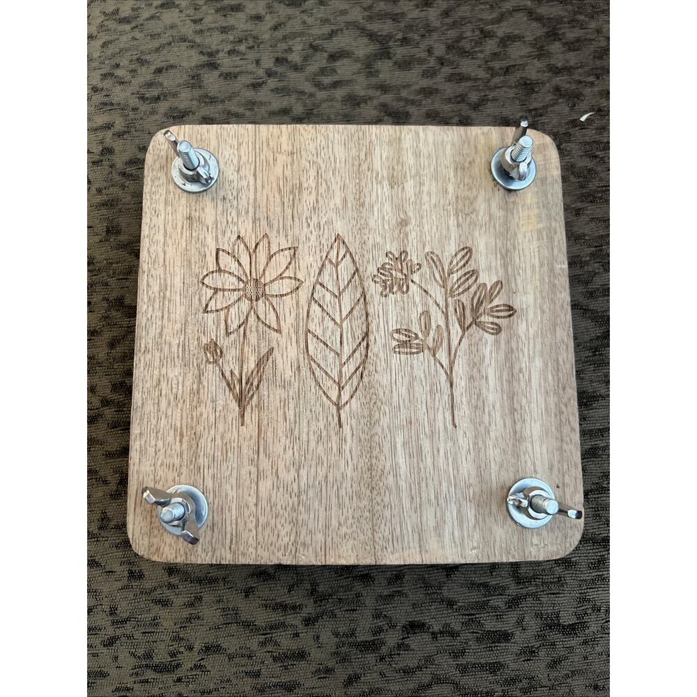 Vintage Plant Floral Wooden Flower Press Decoupage Cardboard Paper Screws